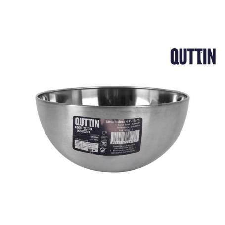 19,5 CMS ENSALADERA CUENCO BOL MEZCLADOR PARA COCINA EN ACERO MATE PROFESIONAL QUTTIN