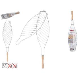 PARRILLA PESCADO RON 66X14,5 CMS CON MANGO MADERA PARA BBQ