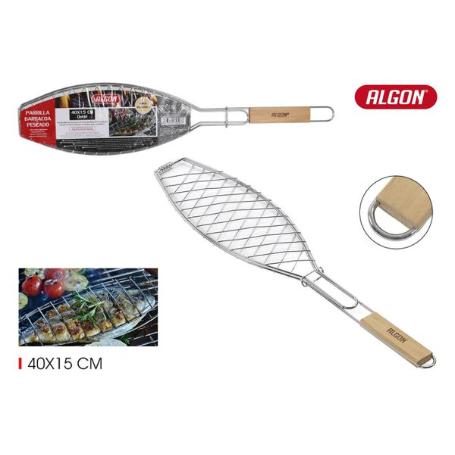 PARRILLA BARBACOA PESCADO CR-WOOD 40X15 CMS ALGON BBQ