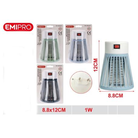 LAMPARA ANTIMOSQUITOS 8,8X12 CMS 1 W PARA ENCHUFES FACIL INSTALACION EMIPRO