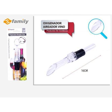 AIREADOR OXIGENADOR DE VINO PARA BOTELLAS 16 CMS. ECONOMICO FAMILY