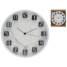 RELOJ DE PARED COCINA CON NUMEROS 3D JALIL Y FONDO MARMOL DIAMETRO 30 CMS 
