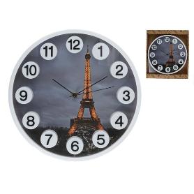 RELOJ DE PARED CON NUMEROS 3D Y TORRE EIFFEL DIAMETRO 30 CMS.