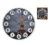 RELOJ DE PARED CON NUMEROS 3D Y TORRE EIFFEL DIAMETRO 30 CMS.