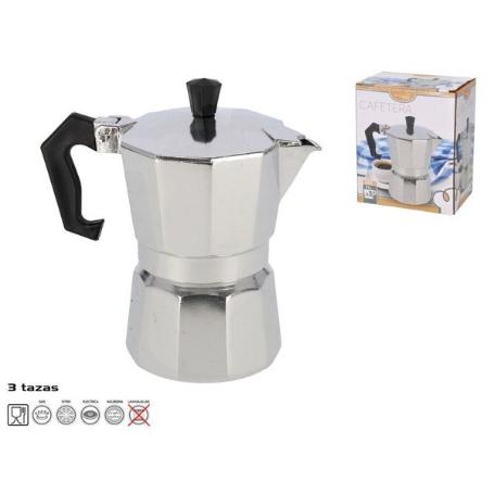 3 TAZAS CAFETERA ALUMINIO 150 ML APTA PARA GAS,VITRO,ELECTRICA,INDUCCION