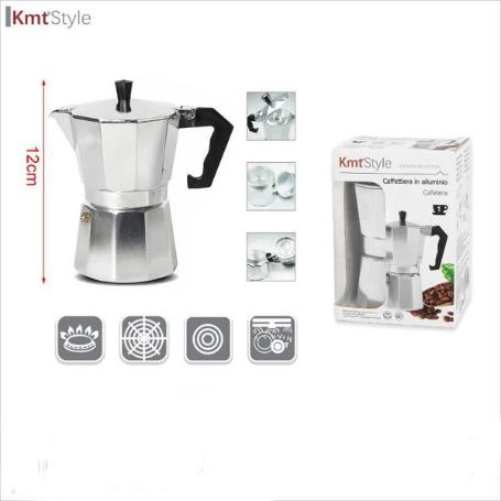1 TAZA CAFETERA MOKA CLASICA ALUMINIO TIPO ITALIANA APTA PARA GAS,VITRO,INDUCCION