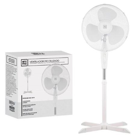 EMMA VENTILADOR PIE CRUZADO BLANCO 43 CMS. 45 WATIOS