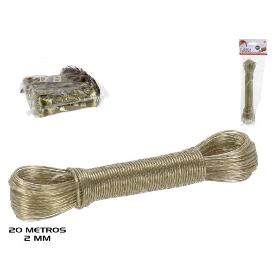 CUERDA TENDER CON ALAMBRE 2 MM. INTERIOR FORRADO PVC 20 MTS - CAJA 12 UNIDADES