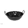 26 CMS  PEROL SARTEN HONDA CON ASAS ESMALTE NEGRO CON PUNTOS