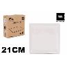 21X21 ELITE IVORY BRILLO PLATO LLANO CUADRADO ECONOMICO LAMEDITERRANEA