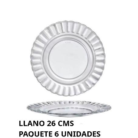 26 CMS DURALEX PLATO PARIS LLANO CRISTAL VINTAGE TRANSPARENTE - PAQUETE 6 UNIDADES