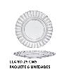 26 CMS DURALEX PLATO PARIS LLANO CRISTAL VINTAGE TRANSPARENTE - PAQUETE 6 UNIDADES