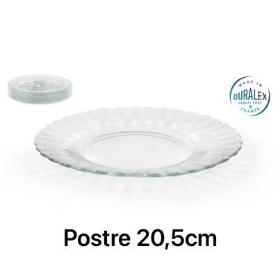 20,5 CMS DURALEX PLATO POSTRE PARIS CRISTAL TRANSPARENTE VINTAGE - PAQUETE 6 UNIDADES