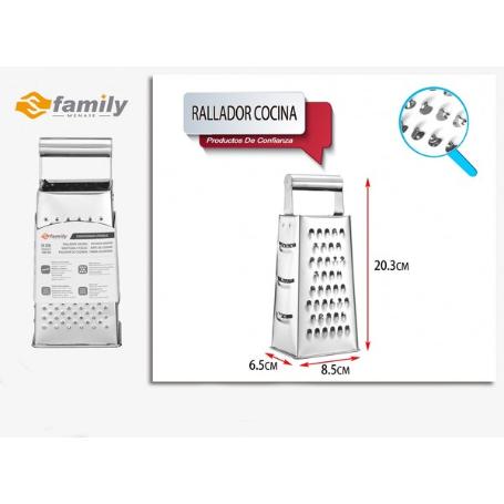RALLADOR DE COCINA 4 CARAS CON ASA INOXIDABLE 20,3X8,5X6,5 CMS FAMILY MENAJE