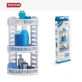 TOYMA RINCONERA BLANCA TRIPLE , PARA DUCHA  CON ESTANTES AJUSTABLES