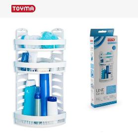 TOYMA RINCONERA BLANCA TRIPLE CON ESTANTES AJUSTABLE MOD LINE, FACIL MONTAJE