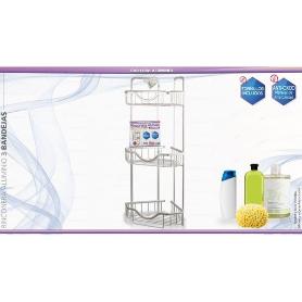 ESTANTERIA RINCONERA ALUMINIO PARA DUCHA 3 BANDEJAS,FACIL MONTAJE,ANTIOXIDO