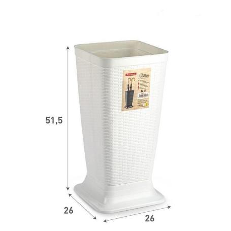 PARAGUERO IMITACIÒN RATTAN BLANCO 51,5X26X26 CMS PLASTICFORTE
