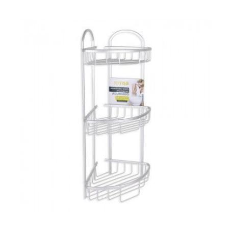 ESTANTERIA RINCONERA PARA BAÑO-DUCHA 3 BANDEJAS ALUMINIO TEMSA