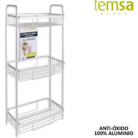 ESTANTERIA PARA BAÑO-DUCHA ALUMINIO 3 BANDEJAS,ANTIOXIDO,FACIL MONTAJE MARCA TEMSA