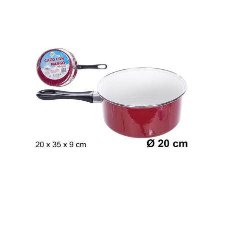 CAZO ROJO CON MANGO 20 CMS ECONOMICO ESMATE INTERIOR BLANCO 20X35X9 CMS