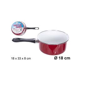 CAZO ROJO CON MANGO 18 CMS ECONOMICO ESMATE INTERIOR BLANCO 18X33X9 CMS