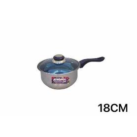18 CMS CAZO CACILLO INOXIDABLE CON TAPA CRISTAL EKORAPID