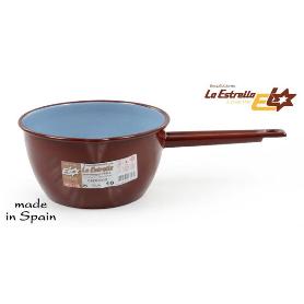 18 CMS CAZO CON PICO PORCELANA COLOR TEJA 2,2 LTS. FABRICADO EN ESPAÑA LA ESTRELLA