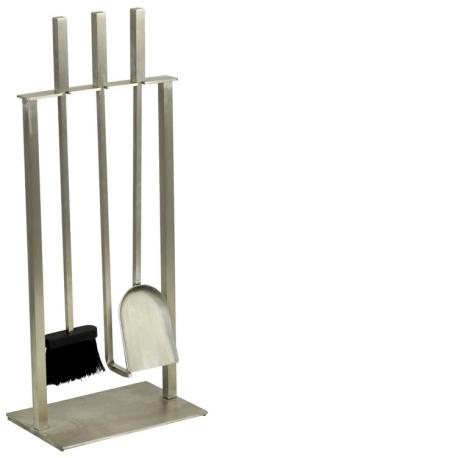 Soporte 3 accesorios chimenea acero inox