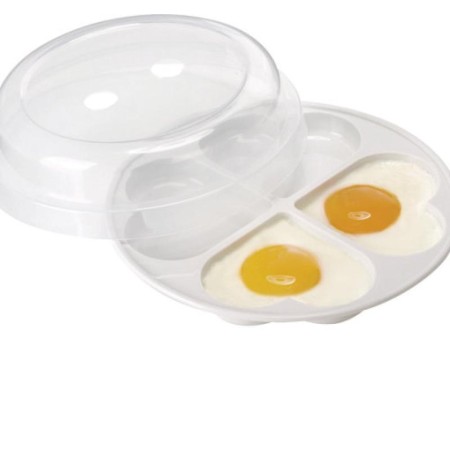 Plato Huevos forma Corazon para Microondas.TESCOMA