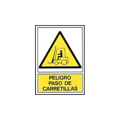 Señal  peligro paso de carrellas