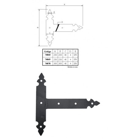 ZORRO T 250X250MM FORJA NEGRO