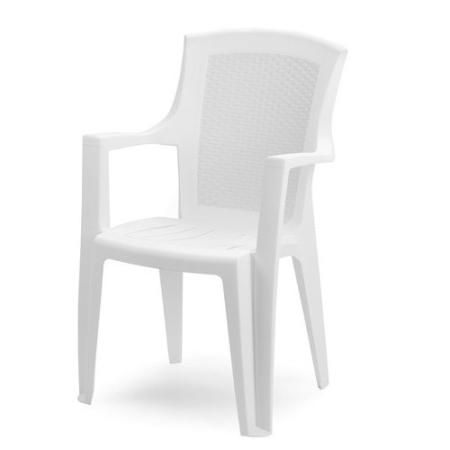 08330005 SILLA RESINA RATAN RESPALDO ALTO BLANCO EDEN