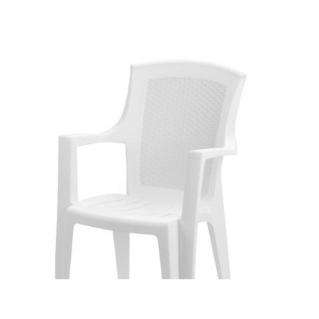 08330005 SILLA RESINA RATAN RESPALDO ALTO BLANCO EDEN