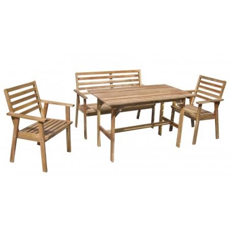 Mesa con banco y sillas para jardin MENORCA-2