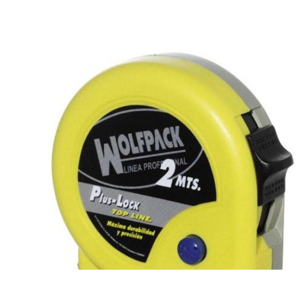FLEXOMETRO WOLFPACK AMARILLO CON FRENO  3 METROS. 